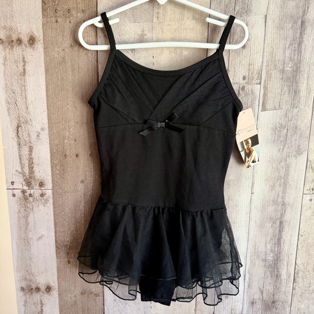 Black Ballet Leotard with Skirt Girls size 7/8 Medium NWT’s